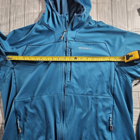 Merrell Jacket Mens XL Blue Full Zip Hooded Softshell M Select Wind Hiking - Picture 4 of 6